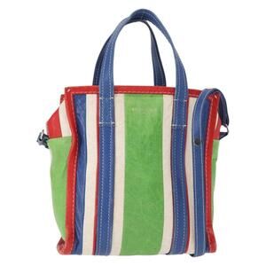 BALENCIAGA Bazaar Shopper XS Bag Leather 2way Multicolor 452458 Auth 156182